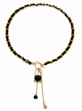 蝴蝶结锁骨链欧美跨境黑色缠绕绒布冷淡风项链小众轻奢级感项饰