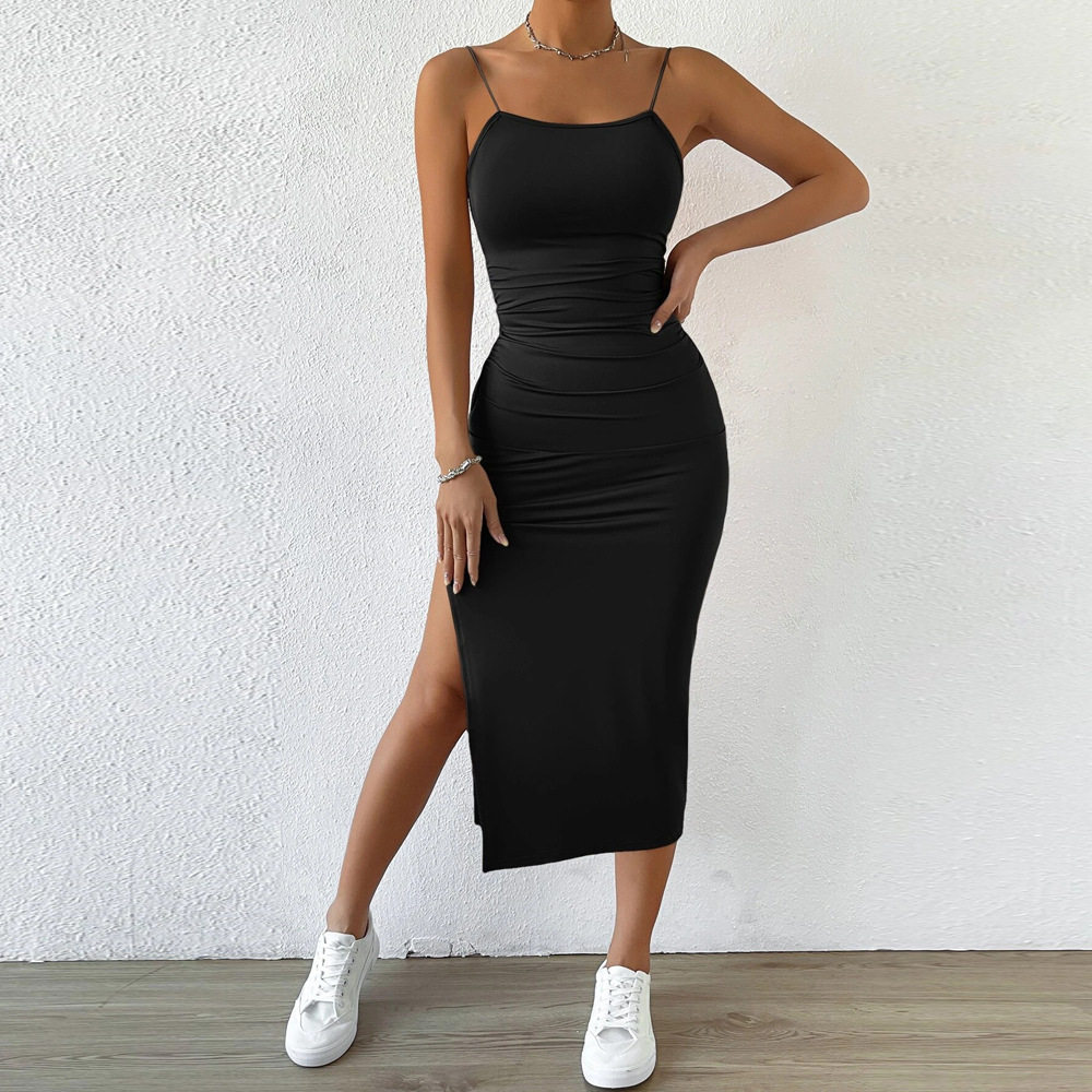 Womens Spring Fashion Sexy Backless Slit Design Bodycon Midi Dress Elegant Evening Wear Wholesale Available