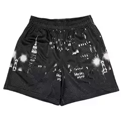 American Style Fitness Shorts Men's Muscle Fitness Sports Quarterpants Mesh Breathable Loose Knee Cross-border Shorts