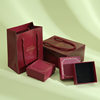 Spot Red Twill Jewelry Box High-end Vintage Earrings Earrings Necklace Jewelry Box Ring Badge Gift Box