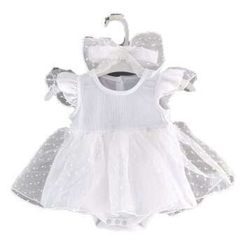 Manufacturer in stock infant summer dress jumpsuit girl princess dress full moon clothes 0-12 months skirt