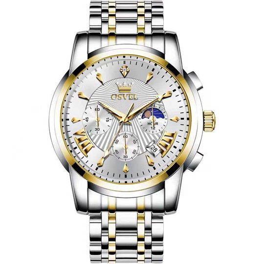 New Men's Watch Multifunctional Fashion Quartz Watch Business Steel Band Men's Watch Cross-border Wholesale Casual Men's Watch