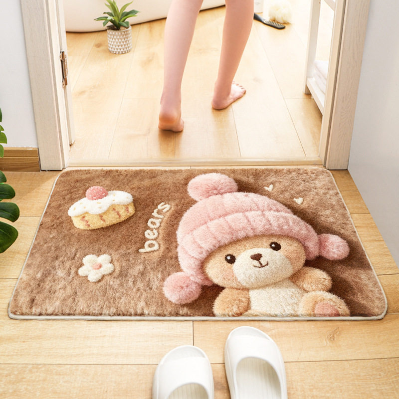 Spot New Bathroom Floor Mats, Water-Absorbent, Quick-Drying Carpets, Bathroom Floor Mats, Imitation Cashmere Floor Mats for Bathroom Entrances