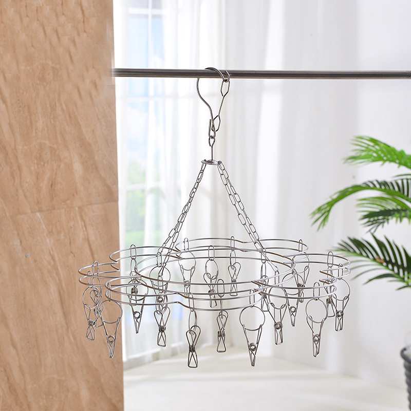 Sock Rack with Multiple Clips, Solid 20-Clip Sock Drying Rack, Multi-Head Clothes Drying Rack Manufacturer Wholesale