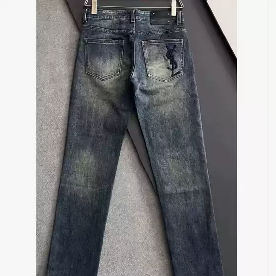 2026 Spring and Summer New Trendy Versatile Stretch Men's Fashion Washed Retro Slim Straight High-End Jeans