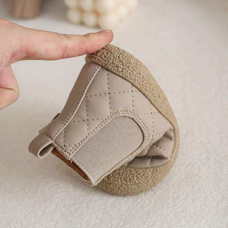 Baby Girl's Shoes, Autumn and Winter Velvet Short Boots, Baby Kidsren's Boots, Soft-Soled Toddler Shoes, One-Year-Old Kidsren's Shoes, Boys' Cotton Boots