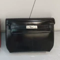 Box leather black silver buckle