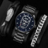 New fashion large dial cool skull trendy men's watch business dark wind cross-border quartz watch