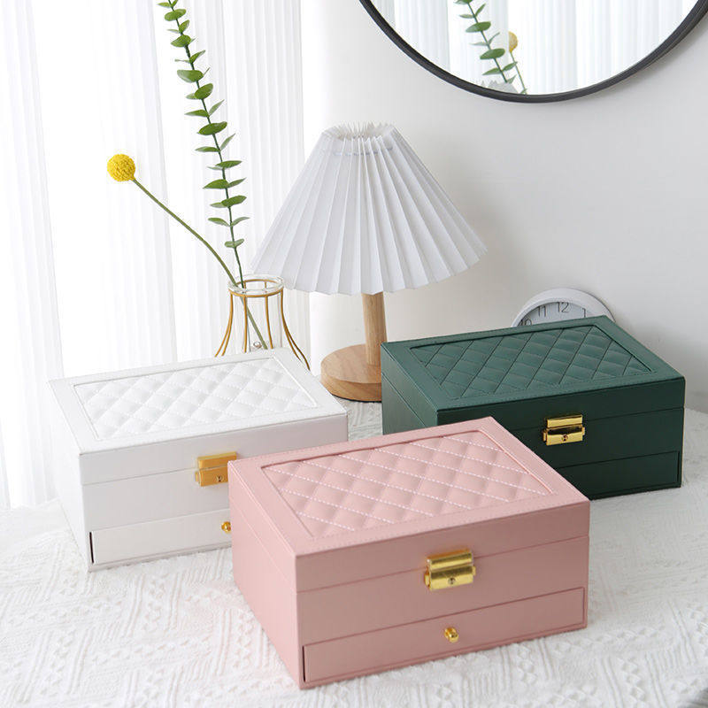 Jewelry Box, Household Earring Box, Decorative Storage Box, Large-Capacity Jewelry Necklace, Bracelet Storage Box