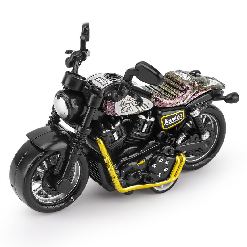 跨境代发儿童玩具男孩宝宝仿真合金摩托车摆件钥匙扣模型玩具车子