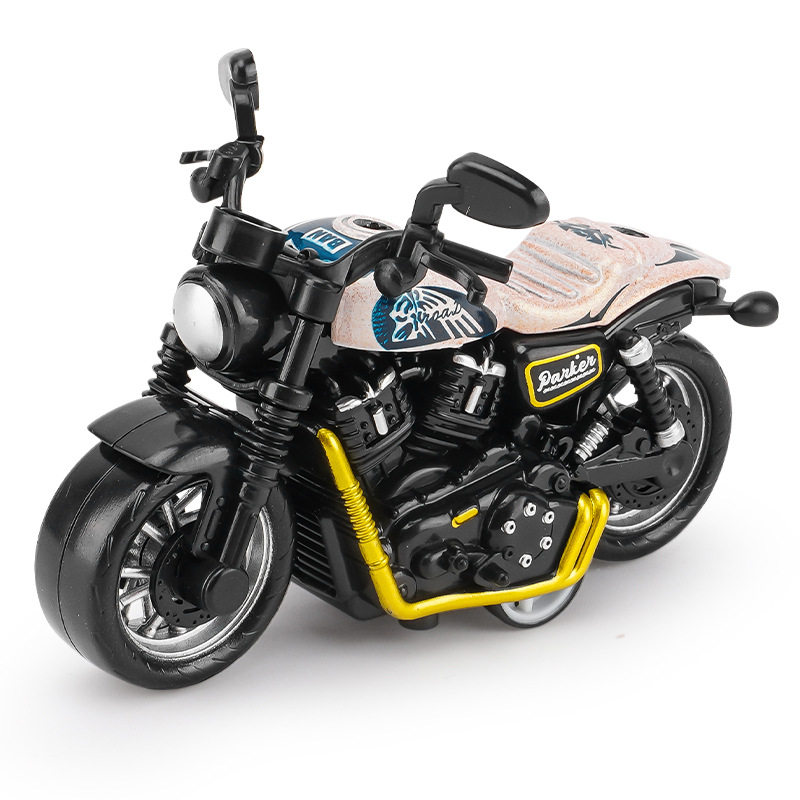 跨境代发儿童玩具男孩宝宝仿真合金摩托车摆件钥匙扣模型玩具车子