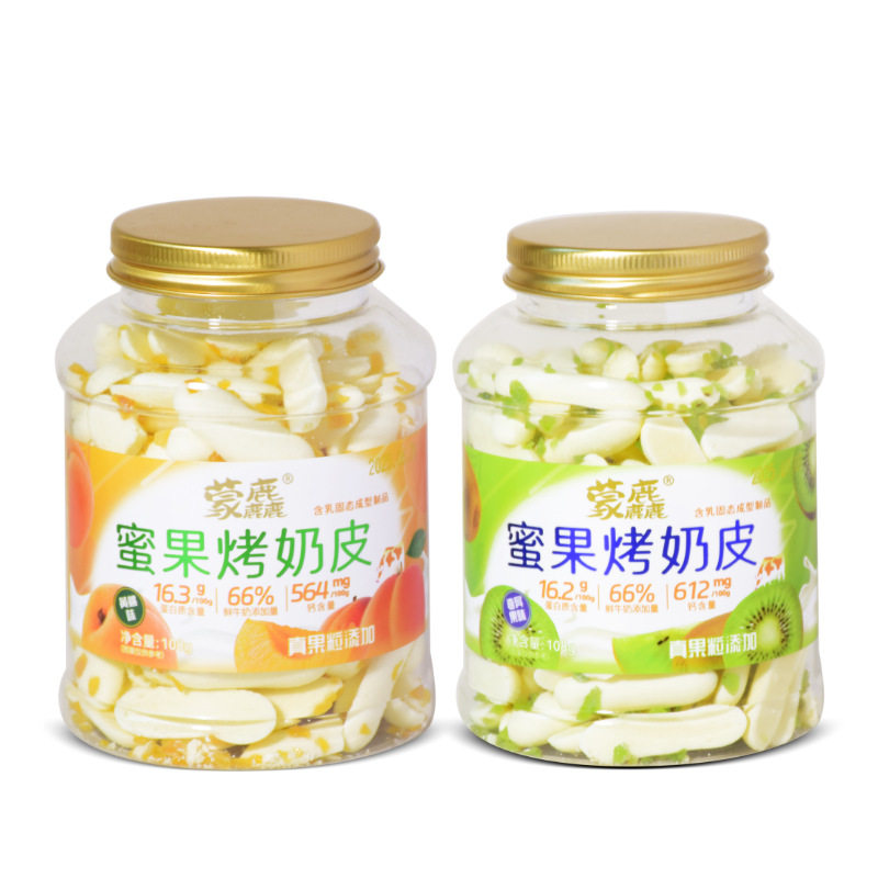 Milk-Flavored Fruit Snacks with Cranberry, Yellow Peach, and Kiwi Flavors, 108g Canned Milk Tablets for Office Cravings and Binge-Watching Snacks