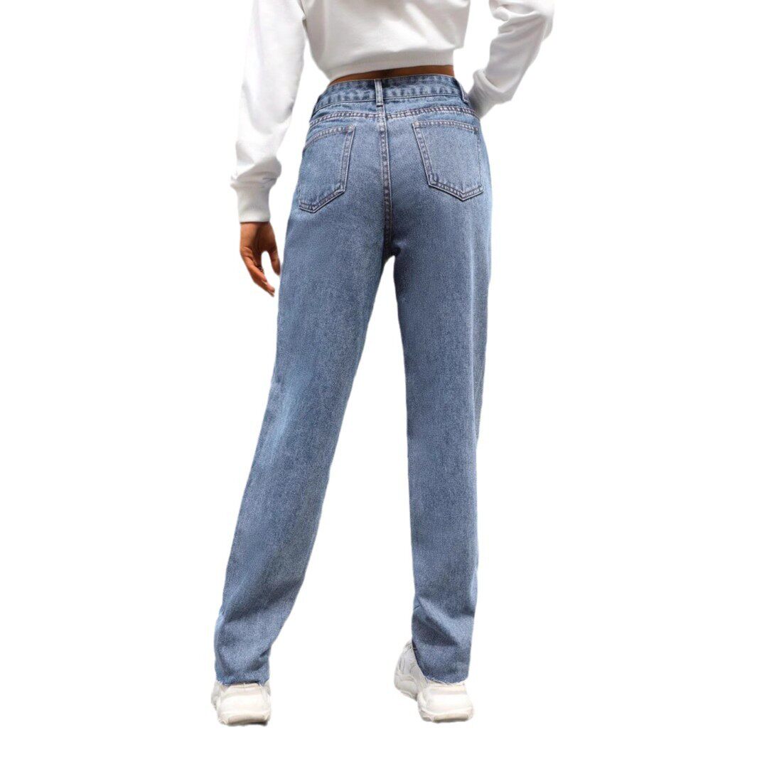 High Waisted Wide Leg Jeans Slim Fit Large Pockets Denim Fabric Casual Wear for Women Wholesale Available