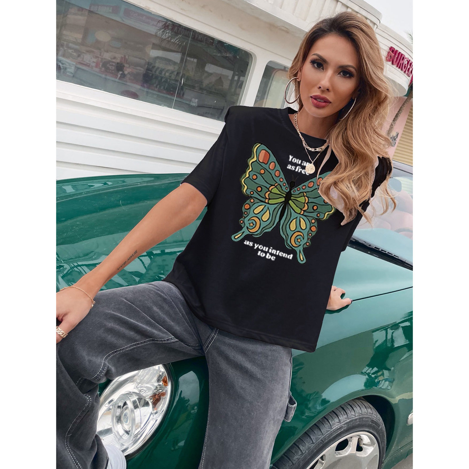 Casual Short Sleeve Printed T Shirt Trendy Comfortable Versatile Womens Fashion for Everyday Wear Wholesale