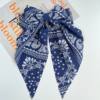 Foreign trade hot selling adult retro printed large ribbon bow hairpin Korean style elegant back head spring clip for women