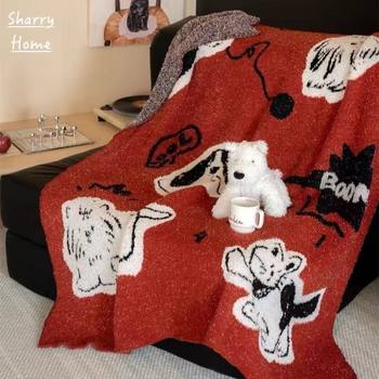 Ins Cute Half Blanket Sofa Multifunctional Lunch Break Shawl Blanket Office Nap Knitted Blanket
