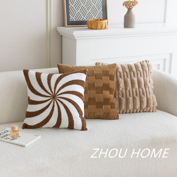 Cream Advanced Retro Style Knot Pillowcase Sofa Bed Brown Bed Waist Pillow Cushion Core Bay Window