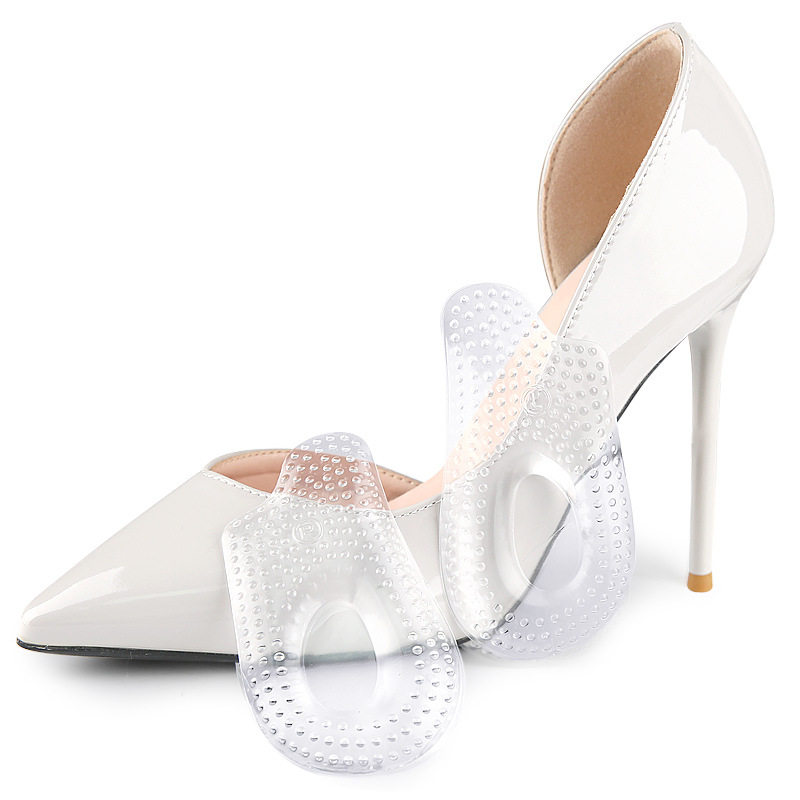 Concave Particle Back Pad Without Heel Sports Men's and Women's Heel Pad Insole Half Size Insole Massage Shock Absorption Soft