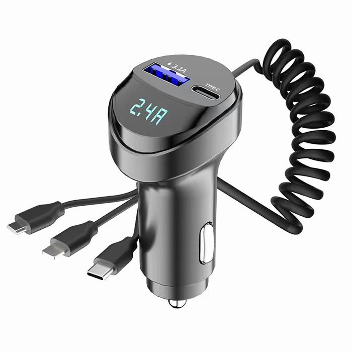 Kc Series Car Charger USB Car Cigarette Lighter Qc3.0 Fast Charging Tyep-Cpd (One Piece Sample)