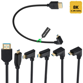 2.1 version Micro HDMI to HDMI Line Digital Camera Camera HD line 4K @ 120Hz 8K @ 60Hz