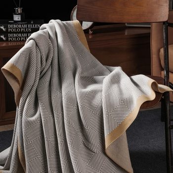 Knitted Light Luxury Aircraft First Class Aviation Blanket Air Conditioning Blanket Office Sofa Nap Blanket Cover Blanket Car Blanket