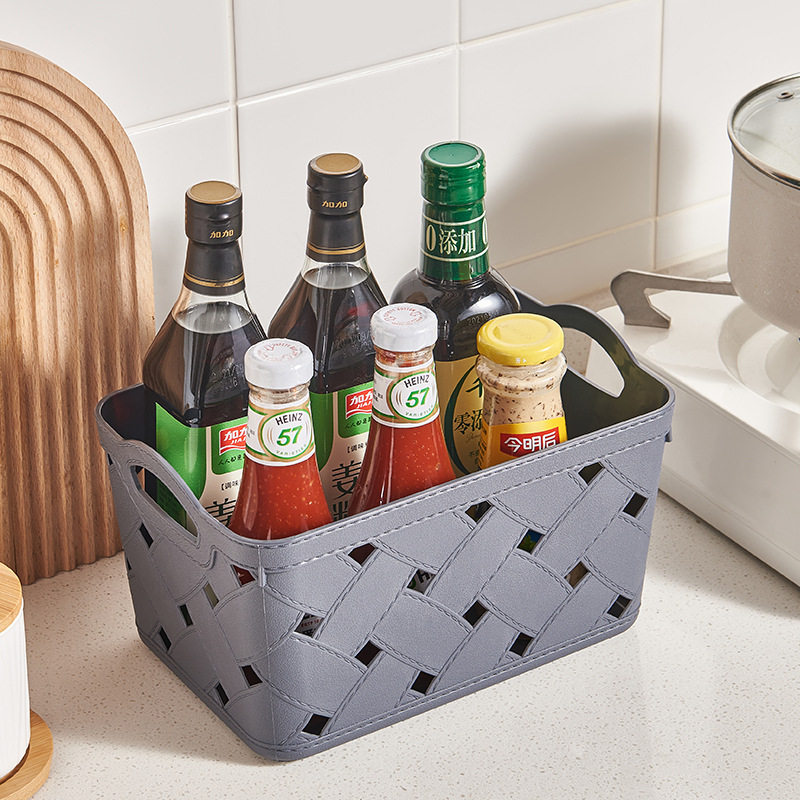 2521 square storage basket plastic PP hollow sundry basket factory parts small objects finishing basket wholesale