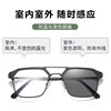 Photochromic Myopia Glasses Trendy Stylish Frame Ultra-Light Finished Prescription Anti-Blue Light Gray Tea Color Change