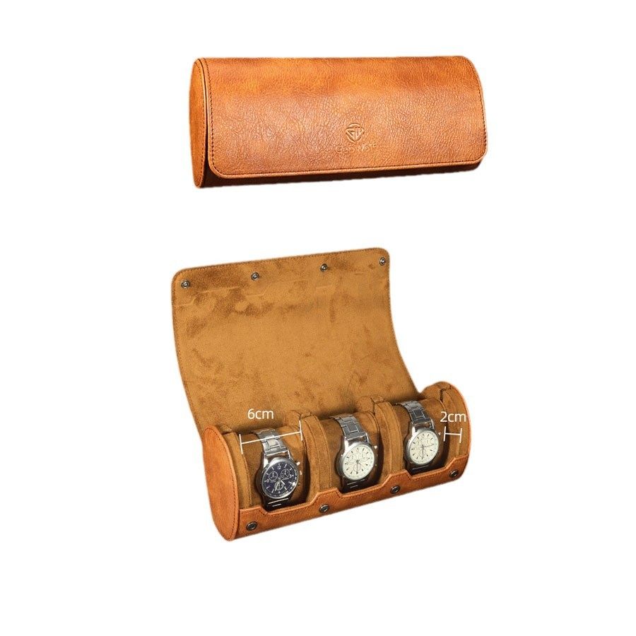Brown and Black Portable Cross-Border Watch Box Storage Box Watch Display Box Strap Mechanical Watch Jewelry Box