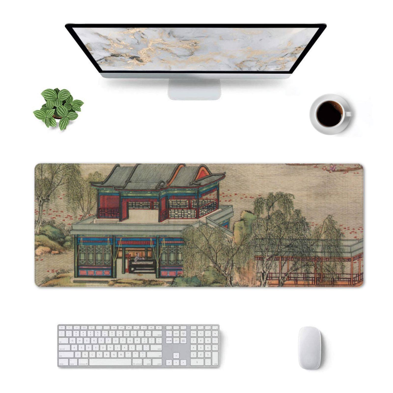 Ancient Painting Guofeng Mouse Pad Oversized Computer Table Mat Placemat Fixed Pattern Logo Desk Mat Guofeng Factory in stock