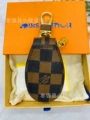 Brown check key bag [round]
