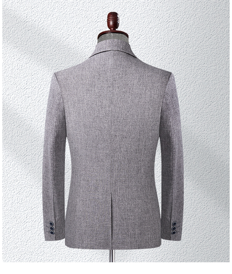 Áo blazer nam vải lanh pha cotton dáng ôm xẻ tà sau — Xanh xám nhạt, Màu xám nhạt