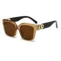 C5 - Transparent Tea Frame with Dark Brown Lenses