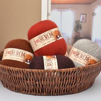 Wholesale four-strand dry mink wool medium thick mink wool cashmere hand-woven medium thick sweater scarf wool ball