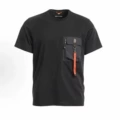 Black pocket striped short sleeves