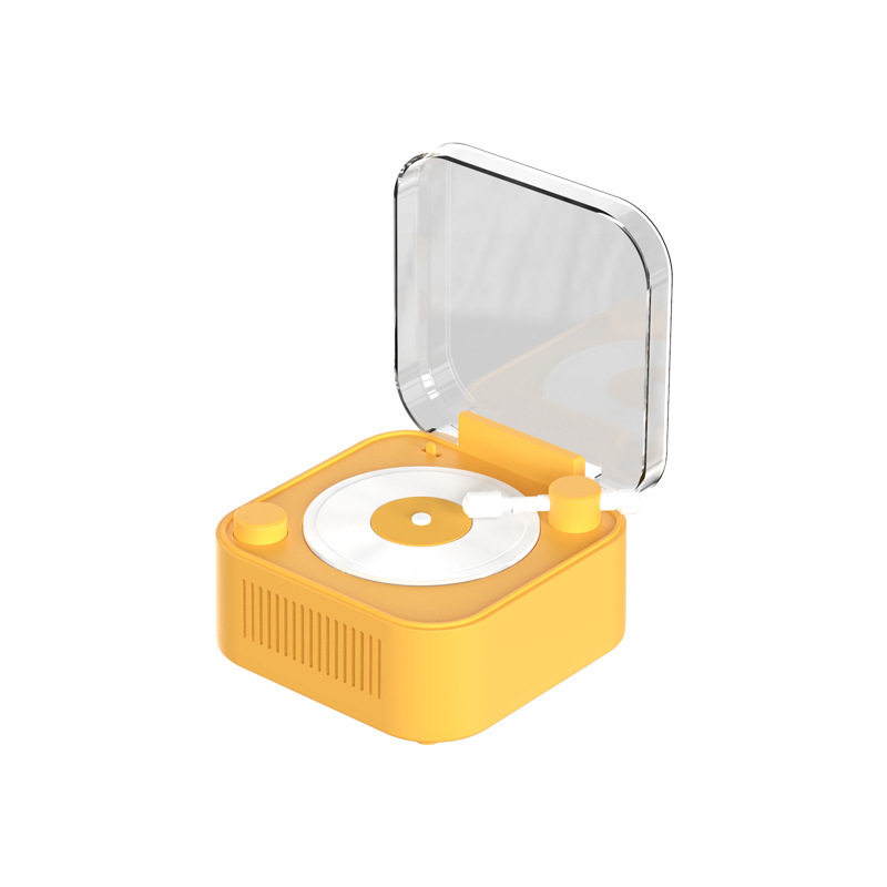 Creative New Retro Turntable Wireless Bluetooth Speaker Portable Card Mini Record Machine Desktop Creative Decoration Gift