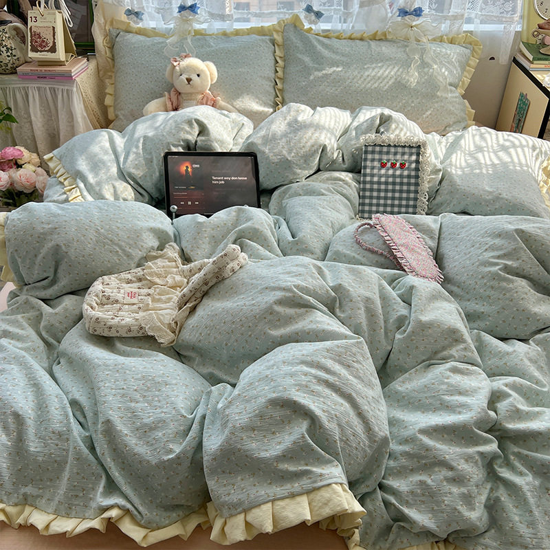 Insa Type Cotton Bed Four-Piece Set Pure Cotton 2025 New Mother and Baby Grade Bed Bed Sheets Quilt Cover Student Dormitory Three-Piece Set