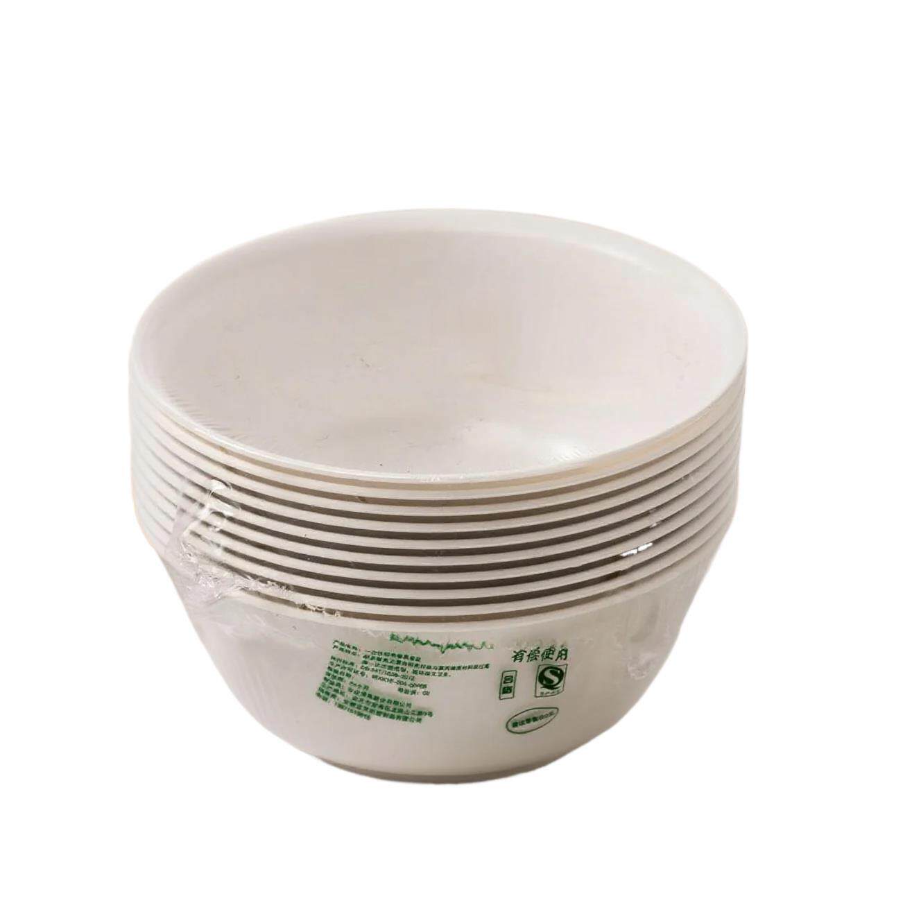 Rice Husk Disposable Tableware Household Rice Bowl Food-Grade Tableware Set Three-Piece Set Thickeneded High Temperature Resistant Dinner Party Outdoor