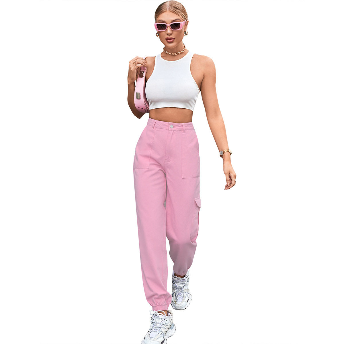 Womens Loose Fit Straight Leg Denim Pants Casual Style 3 4 Length Trendy Design Ideal for Everyday Wear Wholesale