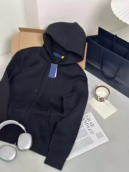 25 Autumn and Winter New Hooded Drawstring Sweater Jacket Embroidered Zipper Cardigan Men's and Women's Sports Leisure Couple Clothes