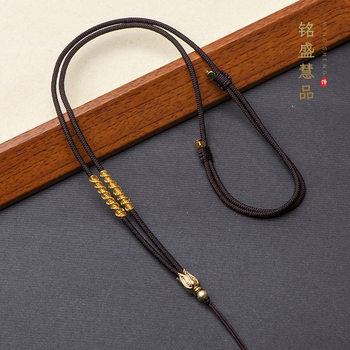 New hand-woven gold accessories necklace rope men's and women's Jade gold pendant Buddha brand adjustable neck rope