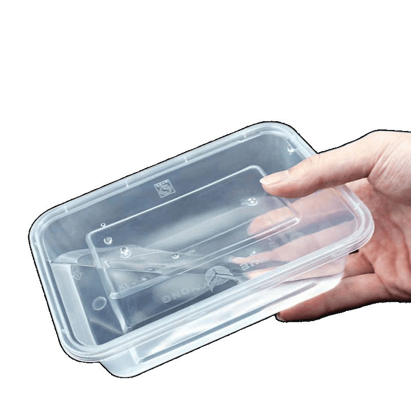 Disposable Aviation Bowl Lunch Box Rectangular Round Fast Food Plastic Lunch Box Lunch Box Thickeneded with Lid