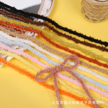 Teddy Roll Wool Lace Wool Pants Waist Rope Handmade DIY Bow Plush Ribbon Accessories