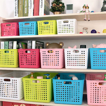 Household Plastic Desktop Storage Basket Snack Storage Basket Fruit Storage Basket Rectangular Storage Frame Storage Small Basket