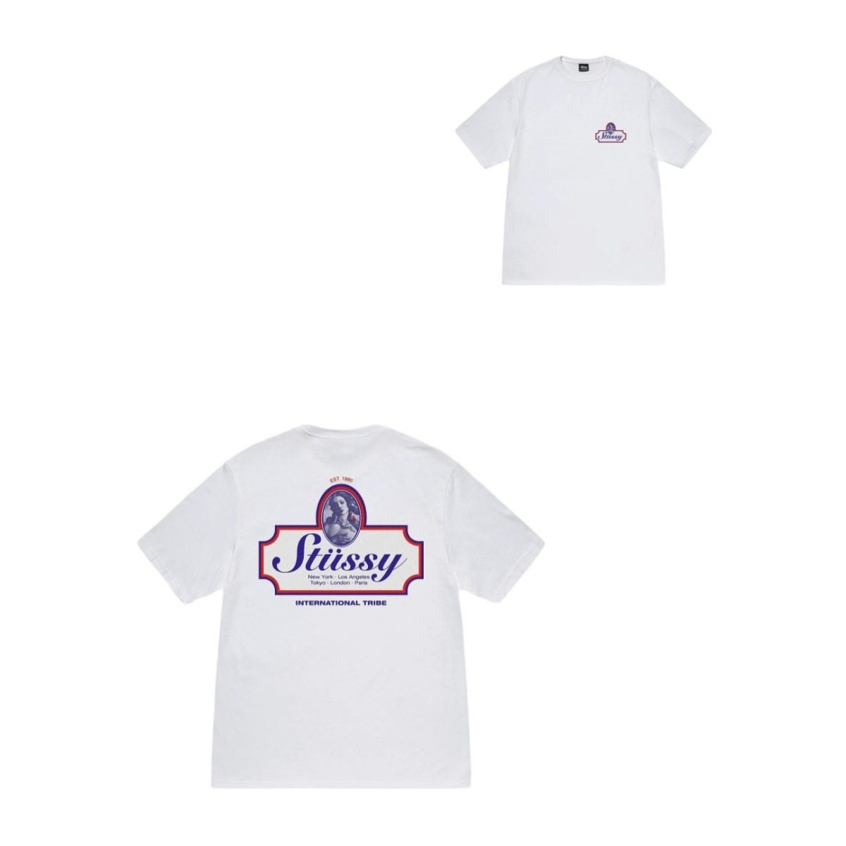 One piece of Stussy American niche trendy brand pure cotton printed short-sleeved men's and women's couple loose versatile T-shirt