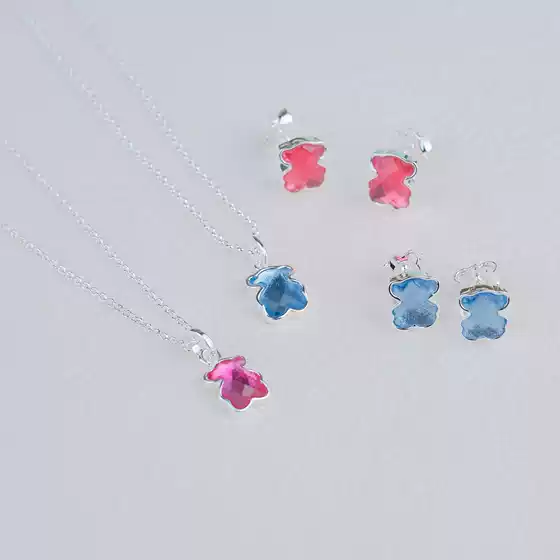 Cross-Border Japanese and Korean Trendy Bear Necklace, Feminine Clavicle Natural Stone Necklace Jewelry