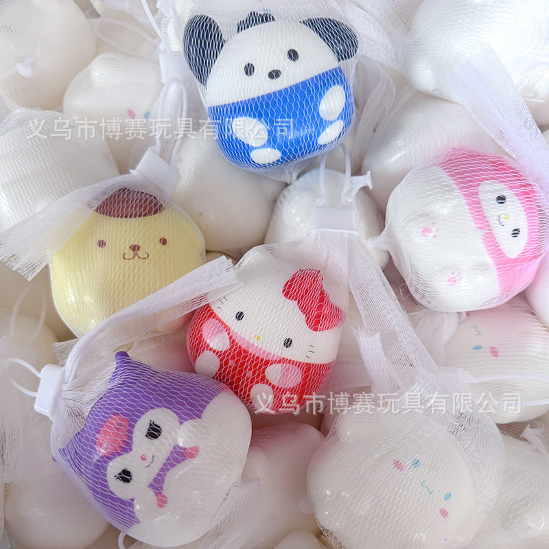 Sanrioหยิกของเล่นบีบอัดฟื้นตัวช้าตุ๊กตาEggmanการบีบอัดพระเจ้...
