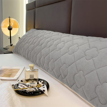 Milk velvet quilted double pillowcase lovers winter thickened lengthened pillowcase wholesale hair 1.2 meters 1.5 m1.8