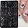 Cross-Border New Nail Art Tools Printed Steel Plate Cat Transfer French Plaid Leopard Print Nail Art Tools