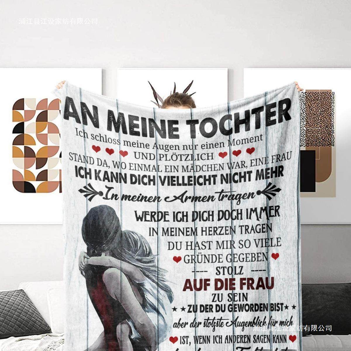 Cross-Border Amazon Popular German Style Gift for Family, Flannel Blanket, Envelope Letter, Letter Writing