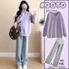Maternity Wear Autum 2025 New Suit Fashionable and Age-Reducing Casual Sweatshirt Pregnancy Large Size Pants Two-Piece Set